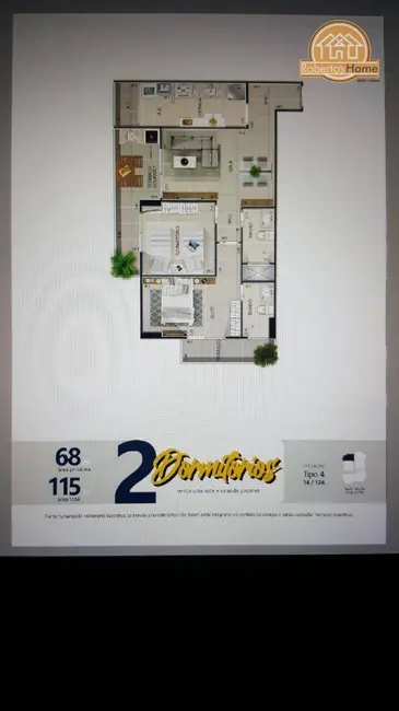 Foto 4 de Apartamento com 2 quartos à venda, 68m2 em Aviação, Praia Grande - SP