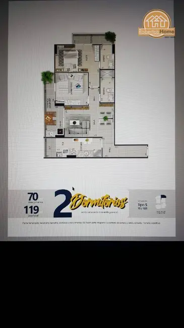 Foto 8 de Apartamento com 2 quartos à venda, 68m2 em Aviação, Praia Grande - SP