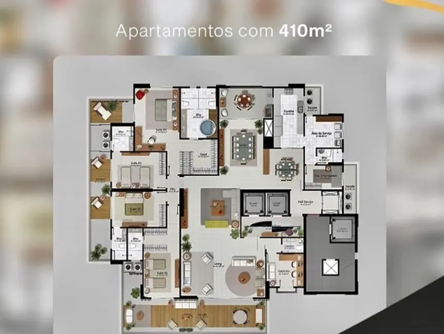 Foto 2 de Apartamento com 4 quartos à venda, 410m2 em Umarizal, Belem - PA