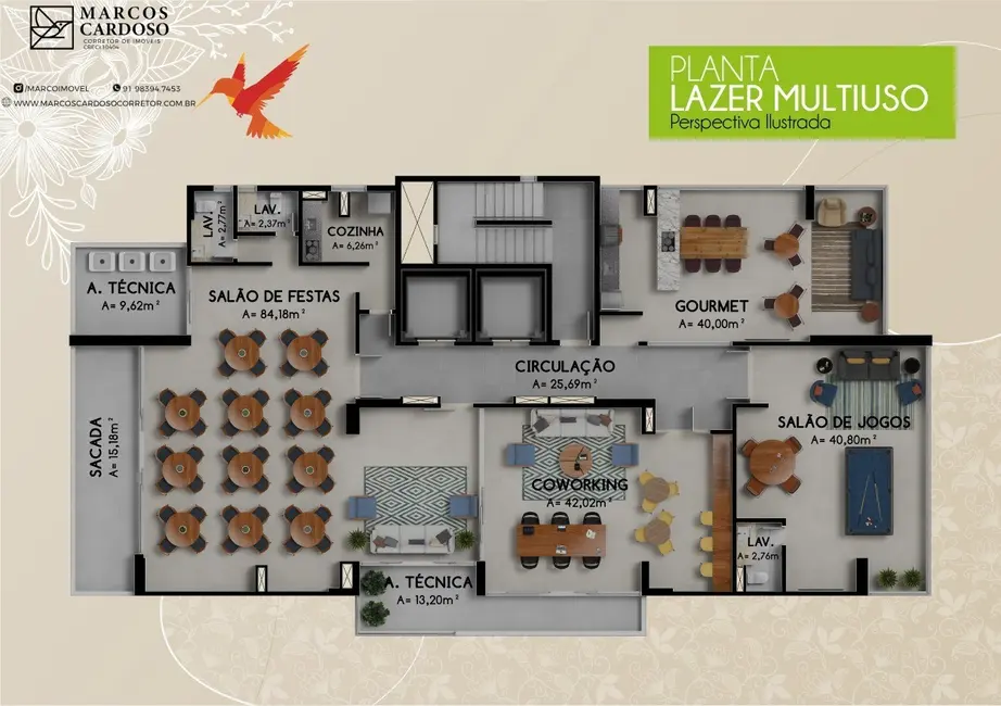 Apartamento com 2 quartos à venda, 72m2 em Batista Campos, Belem - PA - imagem 5 Foto 5 de Apartamento com 2 quartos à venda, 72m2 em Batista Campos, Belem - PA