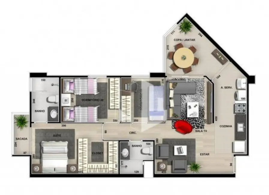 Foto 1 de Apartamento com 3 quartos à venda, 81m2 em Jardim Bela Vista, Jau - SP