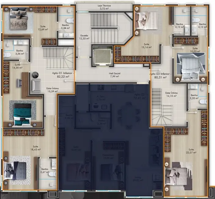 Foto 8 de Cobertura com 3 quartos à venda, 160m2 em Bombinhas - SC