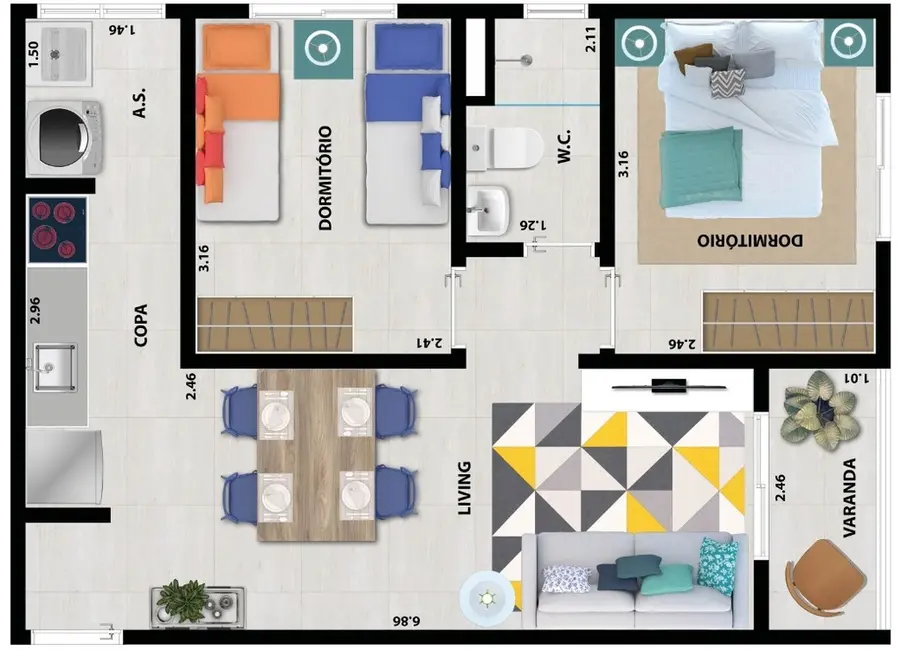 Apartamento com 2 quartos à venda, 49m2 em Vila Nova Manchester, São Paulo - SP - imagem 7 Foto 7 de Apartamento com 2 quartos à venda, 49m2 em Vila Nova Manchester, São Paulo - SP