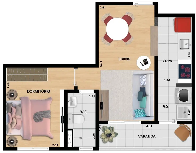 Apartamento com 2 quartos à venda, 49m2 em Vila Nova Manchester, São Paulo - SP - imagem 6 Foto 6 de Apartamento com 2 quartos à venda, 49m2 em Vila Nova Manchester, São Paulo - SP