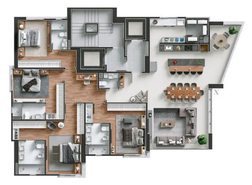 Apartamento com 4 quartos à venda, 190m2 em Centro, Balneario Camboriu - SC - imagem 7 Foto 7 de Apartamento com 4 quartos à venda, 190m2 em Centro, Balneario Camboriu - SC