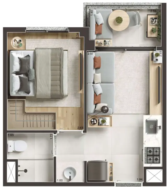 Apartamento com 1 quarto à venda, 28m2 em Centro, São Paulo - SP - imagem 5 Foto 5 de Apartamento com 1 quarto à venda, 28m2 em Centro, São Paulo - SP