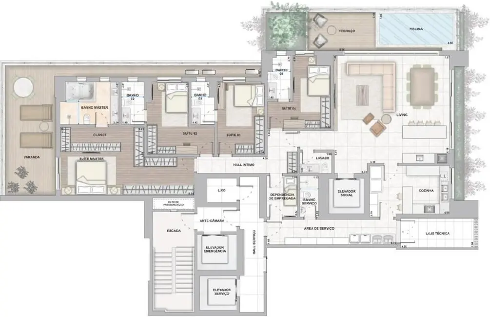 Foto 32 de Apartamento com 4 quartos à venda, 300m2 em Setor Marista, Goiania - GO