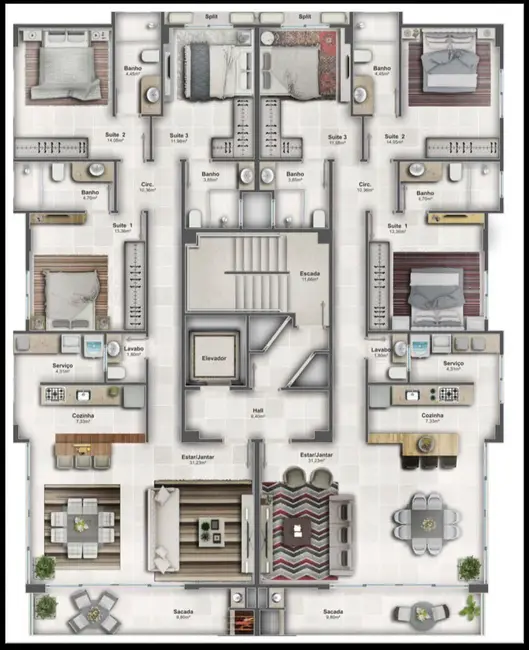 Foto 6 de Apartamento com 3 quartos à venda, 132m2 em Itapema - SC