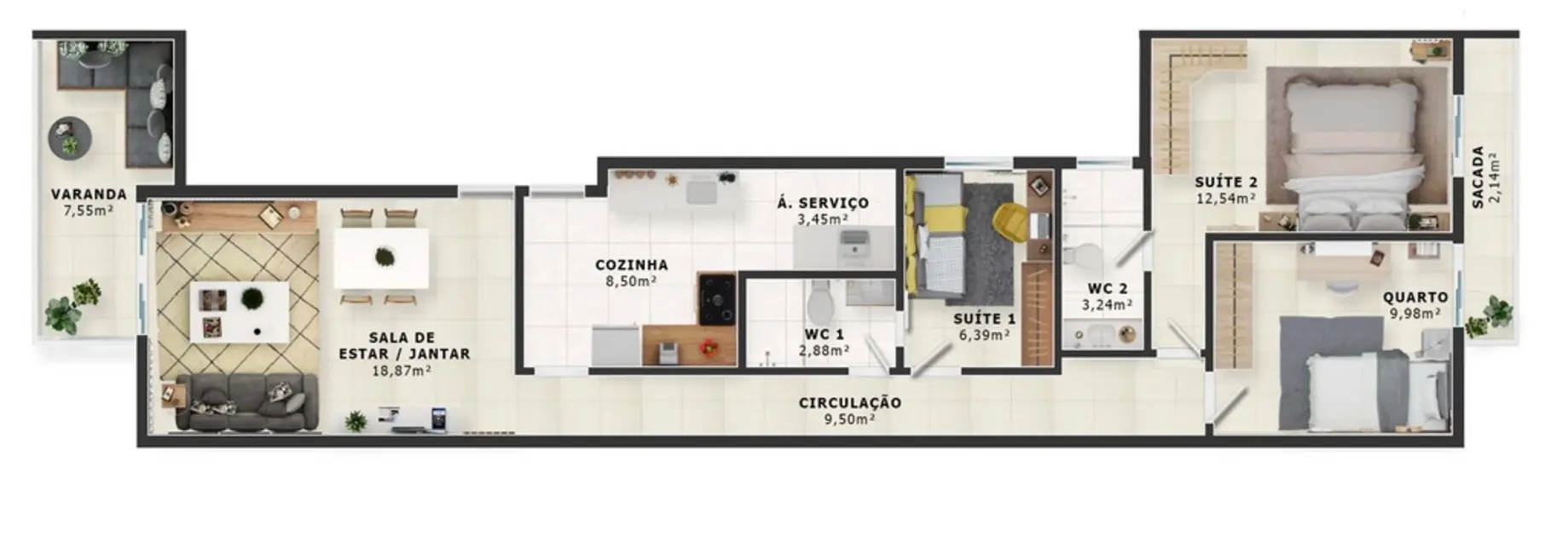 Apartamento com 3 quartos à venda, 91m2 em Jardim Vinte e Cinco de Agosto, Duque De Caxias - RJ - imagem 7 Foto 7 de Apartamento com 3 quartos à venda, 91m2 em Jardim Vinte e Cinco de Agosto, Duque De Caxias - RJ
