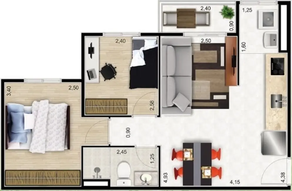 Apartamento com 2 quartos à venda, 33m2 em Jardim Itacolomi, São Paulo - SP - imagem 5 Foto 5 de Apartamento com 2 quartos à venda, 33m2 em Jardim Itacolomi, São Paulo - SP