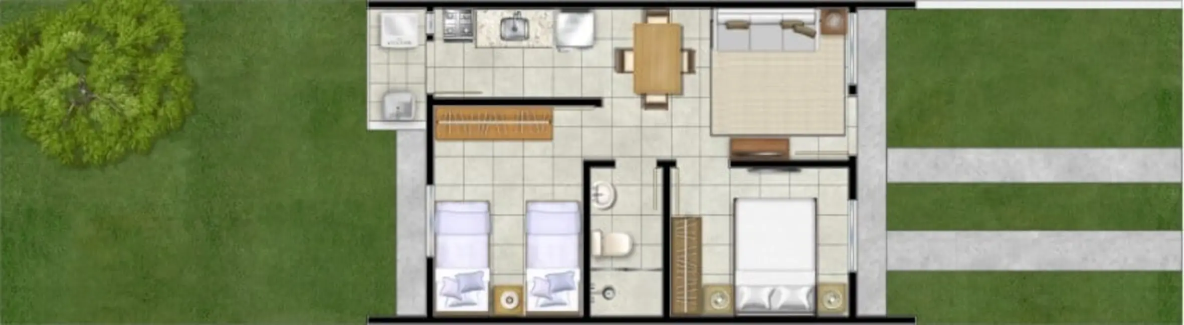 Foto 8 de Casa de Condomínio com 2 quartos à venda, 60m2 em Guaiba - RS