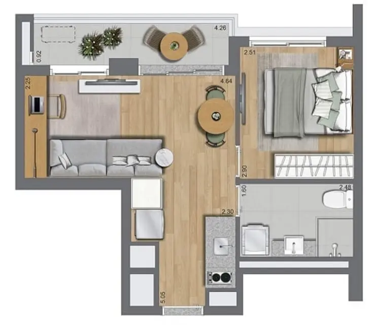 Apartamento com 2 quartos à venda, 42m2 em Butantã, São Paulo - SP - imagem 5 Foto 5 de Apartamento com 2 quartos à venda, 42m2 em Butantã, São Paulo - SP