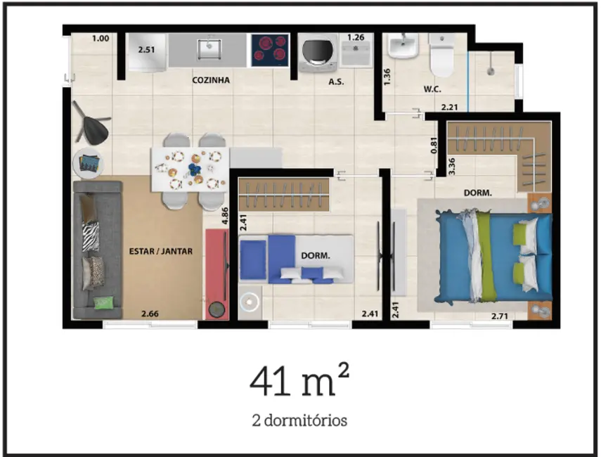 Foto 5 de Apartamento com 2 quartos à venda, 40m2 em Vila Londrina, Itaquaquecetuba - SP