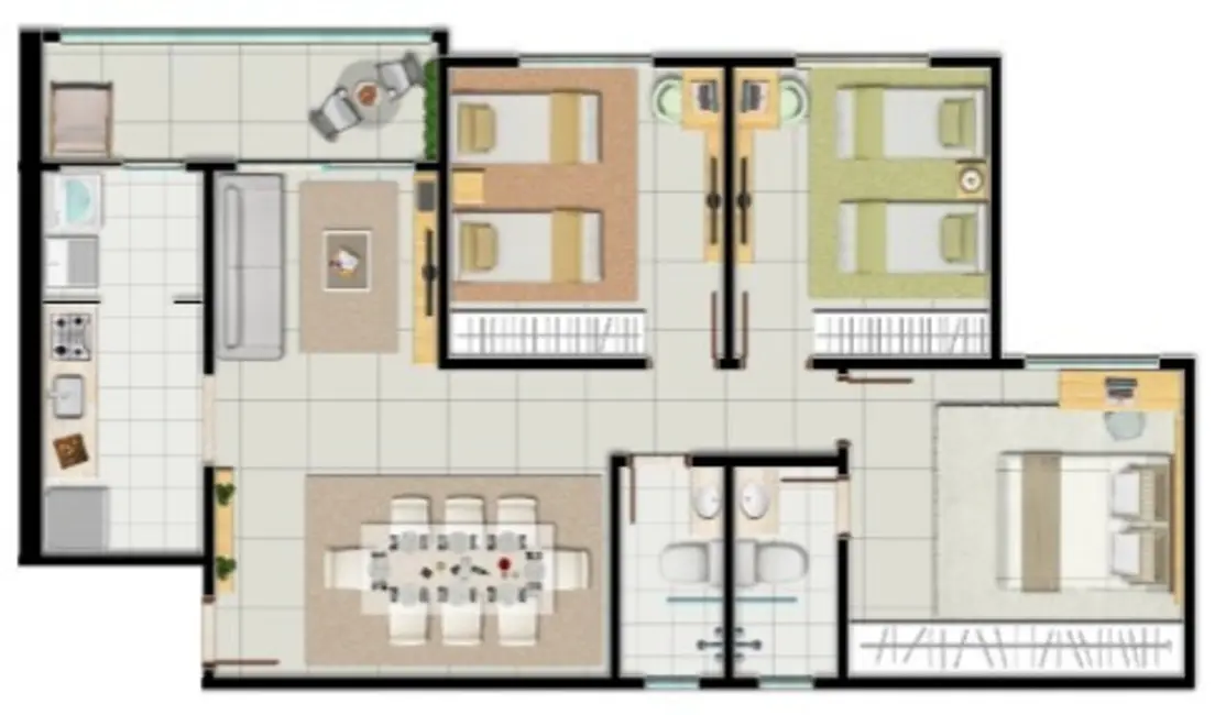 Apartamento com 3 quartos à venda, 84m2 em Fazenda Dourados, Goiania - GO - imagem 5 Foto 5 de Apartamento com 3 quartos à venda, 84m2 em Fazenda Dourados, Goiania - GO