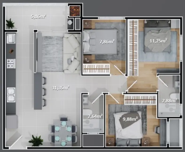 Apartamento com 2 quartos à venda, 98m2 em Nações, Balneario Camboriu - SC - imagem 8 Foto 8 de Apartamento com 2 quartos à venda, 98m2 em Nações, Balneario Camboriu - SC