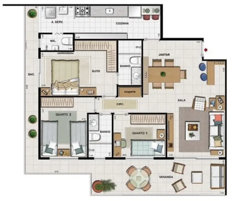 Apartamento com 3 quartos à venda, 116m2 em Recreio dos Bandeirantes, Rio De Janeiro - RJ - imagem 9 Foto 9 de Apartamento com 3 quartos à venda, 116m2 em Recreio dos Bandeirantes, Rio De Janeiro - RJ