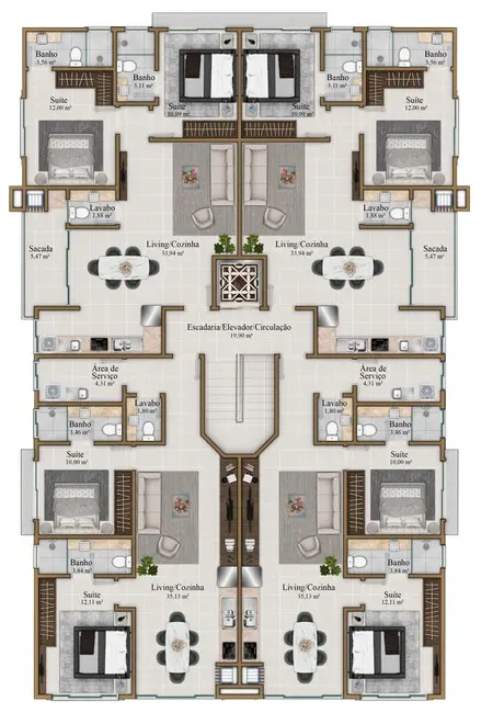 Foto 8 de Apartamento com 3 quartos à venda, 157m2 em Bombinhas - SC