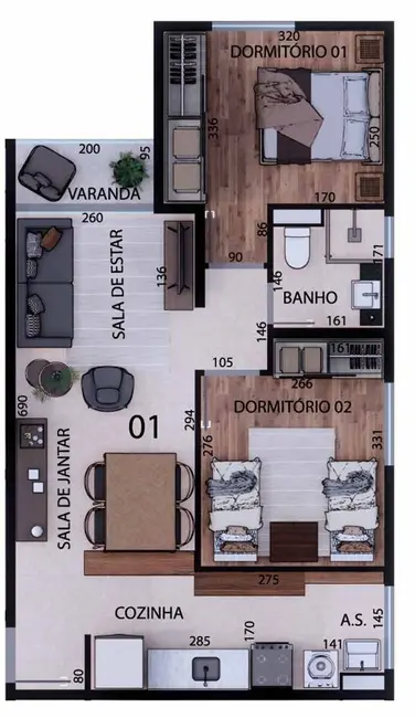 Foto 3 de Apartamento com 2 quartos à venda, 50m2 em Residencial Nova Era, Valinhos - SP
