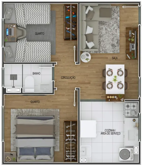 Foto 9 de Apartamento com 2 quartos à venda, 41m2 em Cardoso Continuação, Aparecida De Goiania - GO