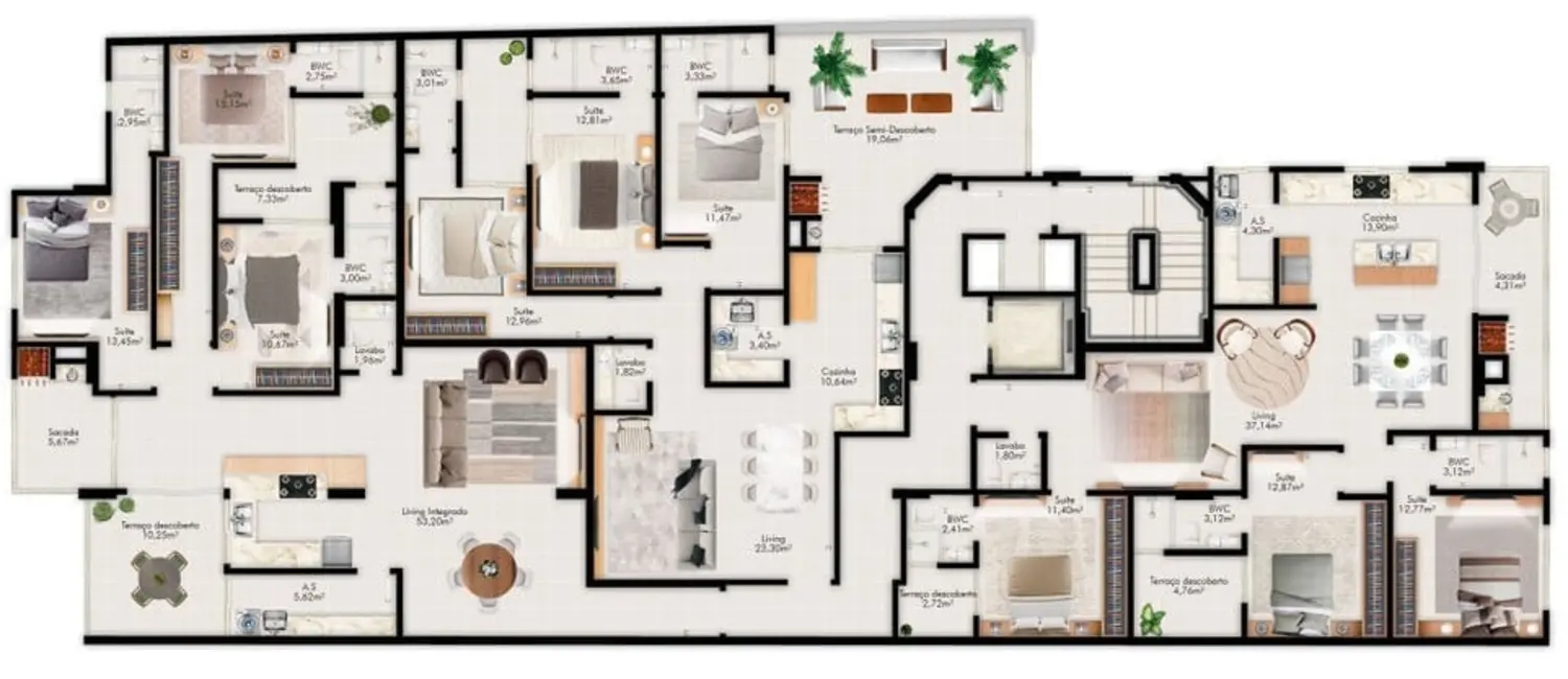 Foto 8 de Apartamento com 3 quartos à venda, 135m2 em Porto Belo - SC