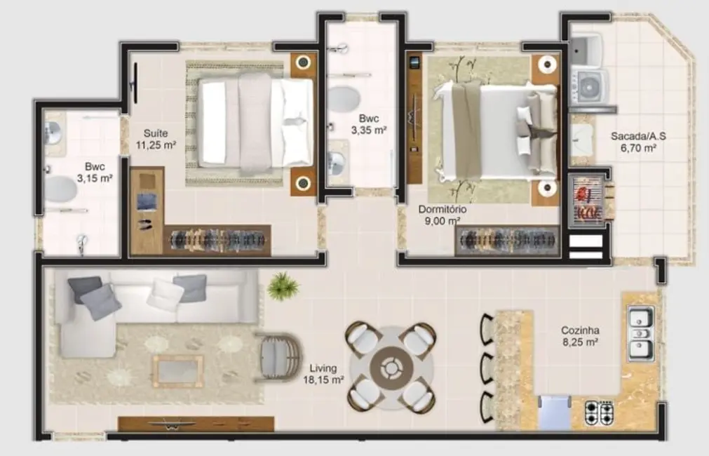 Foto 9 de Apartamento com 2 quartos à venda, 70m2 em Itapema - SC