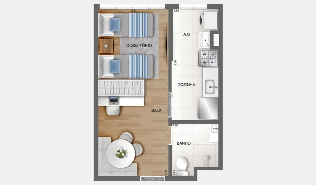 Apartamento com 2 quartos à venda, 38m2 em Brás, São Paulo - SP - imagem 3 Foto 3 de Apartamento com 2 quartos à venda, 38m2 em Brás, São Paulo - SP