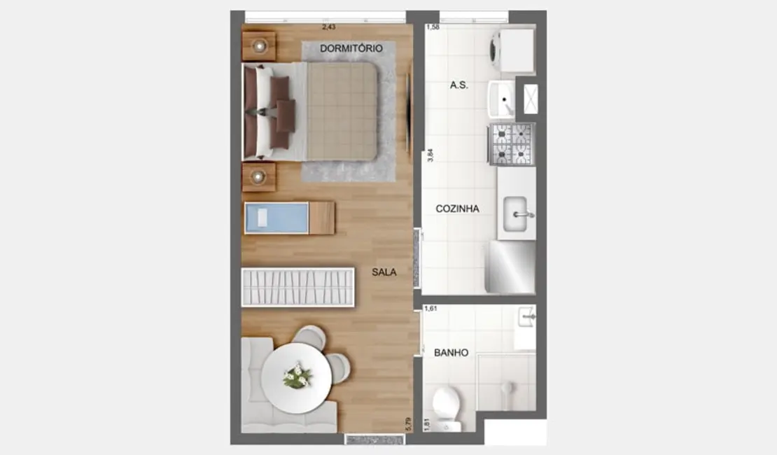 Apartamento com 2 quartos à venda, 38m2 em Brás, São Paulo - SP - imagem 2 Foto 2 de Apartamento com 2 quartos à venda, 38m2 em Brás, São Paulo - SP