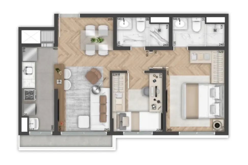 Foto 2 de Apartamento com 2 quartos à venda, 56m2 em Passo da Areia, Porto Alegre - RS