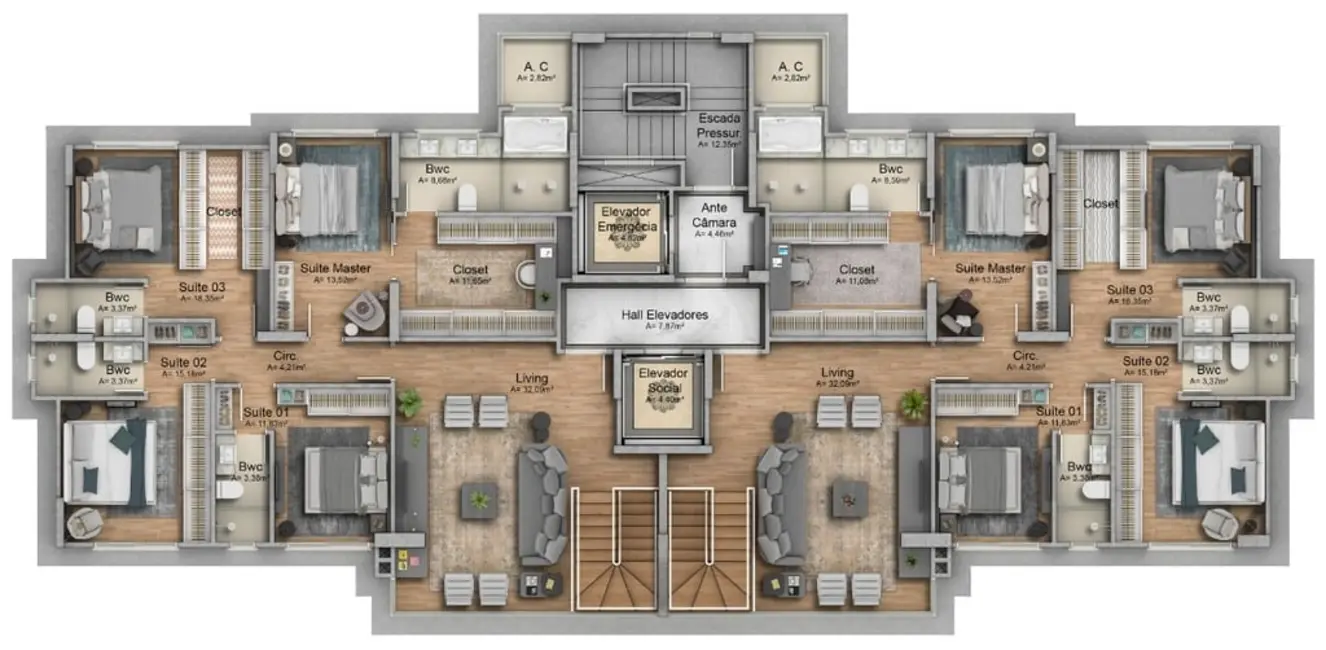 Cobertura com 4 quartos à venda, 296m2 em Pioneiros, Balneario Camboriu - SC - imagem 5 Foto 5 de Cobertura com 4 quartos à venda, 296m2 em Pioneiros, Balneario Camboriu - SC