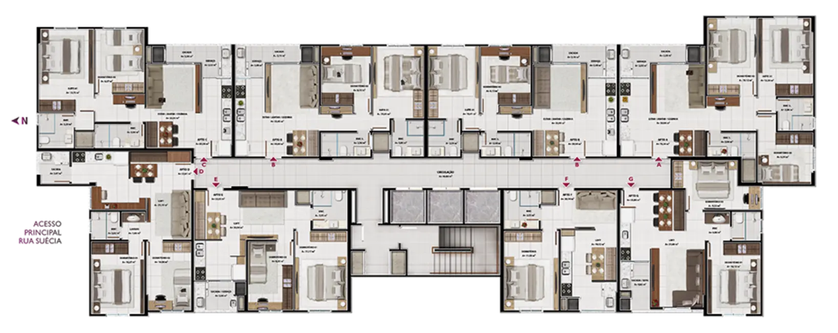 Apartamento com 2 quartos à venda, 87m2 em Itajai - SC - imagem 5 Foto 5 de Apartamento com 2 quartos à venda, 87m2 em Itajai - SC