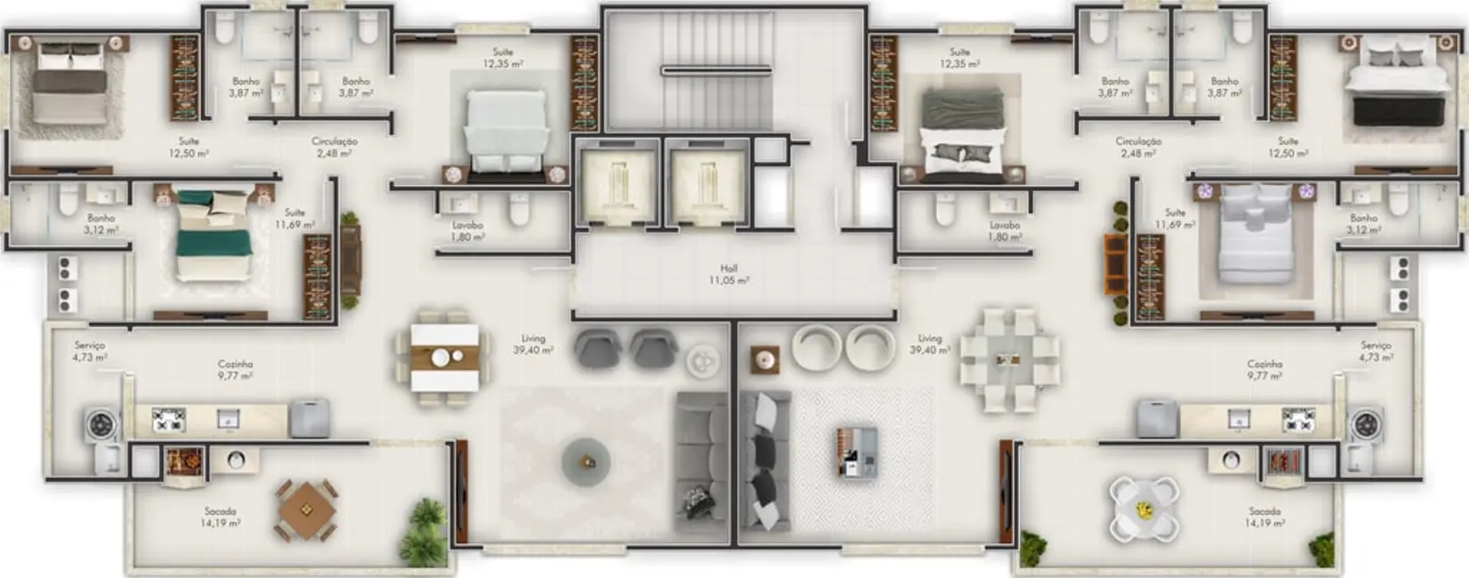 Foto 5 de Apartamento com 3 quartos à venda, 142m2 em Meia Praia, Itapema - SC