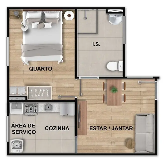 Foto 8 de Apartamento com 1 quarto à venda, 43m2 em Santa Cruz, Rio De Janeiro - RJ