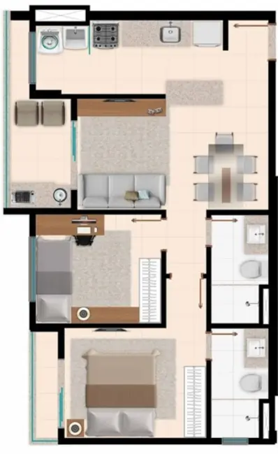 Foto 8 de Apartamento com 2 quartos à venda, 59m2 em Parque Amazônia, Goiania - GO