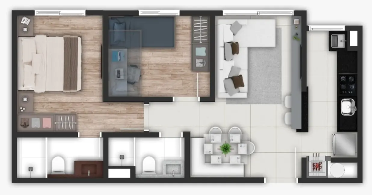 Foto 4 de Apartamento com 2 quartos à venda, 51m2 em Jardim Sabará, Porto Alegre - RS