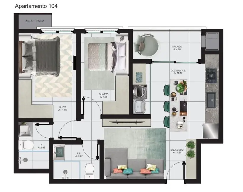 Foto 7 de Apartamento com 2 quartos à venda, 60m2 em Ingleses do Rio Vermelho, Florianopolis - SC