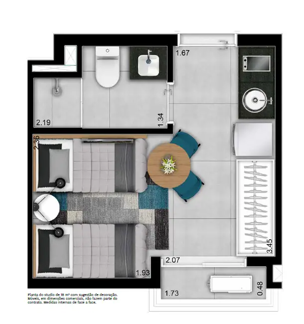 Apartamento com 1 quarto à venda, 17m2 em Perdizes, São Paulo - SP - imagem 4 Foto 4 de Apartamento com 1 quarto à venda, 17m2 em Perdizes, São Paulo - SP