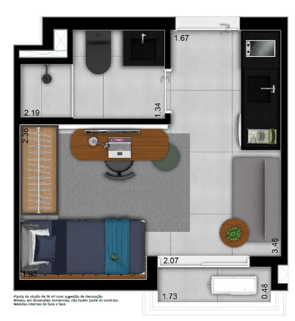 Apartamento com 1 quarto à venda, 17m2 em Perdizes, São Paulo - SP - imagem 5 Foto 5 de Apartamento com 1 quarto à venda, 17m2 em Perdizes, São Paulo - SP