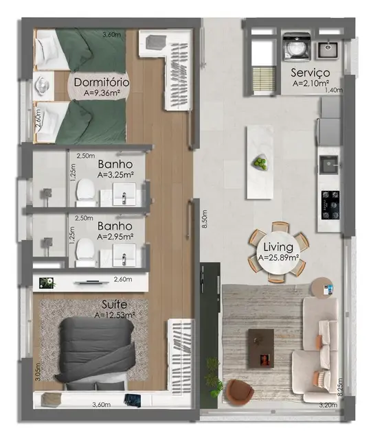 Foto 2 de Apartamento com 2 quartos à venda, 65m2 em Tristeza, Porto Alegre - RS