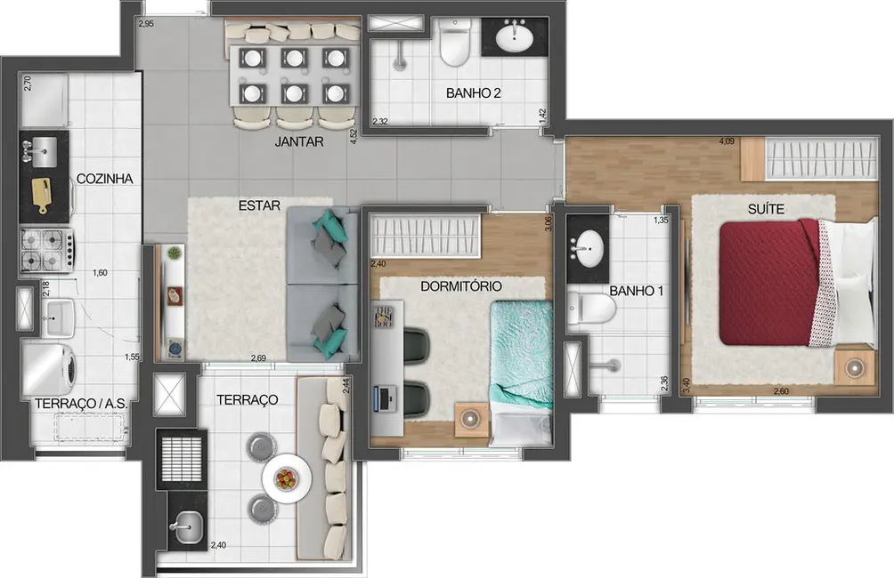 Foto 4 de Apartamento com 2 quartos à venda, 62m2 em Perdizes, São Paulo - SP