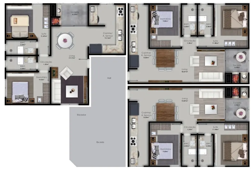 Apartamento com 2 quartos à venda, 65m2 em Ariribá, Balneario Camboriu - SC - imagem 3 Foto 3 de Apartamento com 2 quartos à venda, 65m2 em Ariribá, Balneario Camboriu - SC