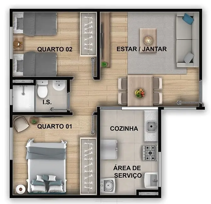 Apartamento com 2 quartos à venda, 43m2 em Santa Cruz, Rio De Janeiro - RJ - imagem 9 Foto 9 de Apartamento com 2 quartos à venda, 43m2 em Santa Cruz, Rio De Janeiro - RJ