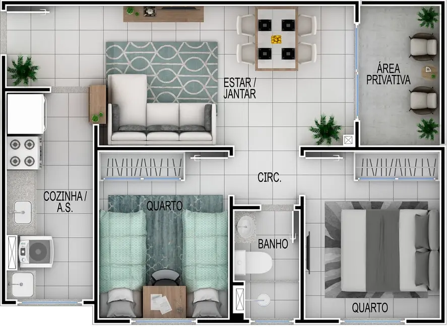 Apartamento com 1 quarto à venda, 35m2 em Setor Faiçalville, Goiania - GO - imagem 7 Foto 7 de Apartamento com 1 quarto à venda, 35m2 em Setor Faiçalville, Goiania - GO
