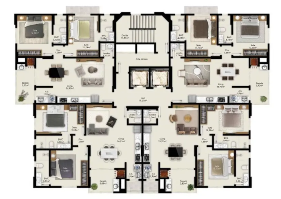 Foto 9 de Apartamento com 2 quartos à venda, 75m2 em Porto Belo - SC