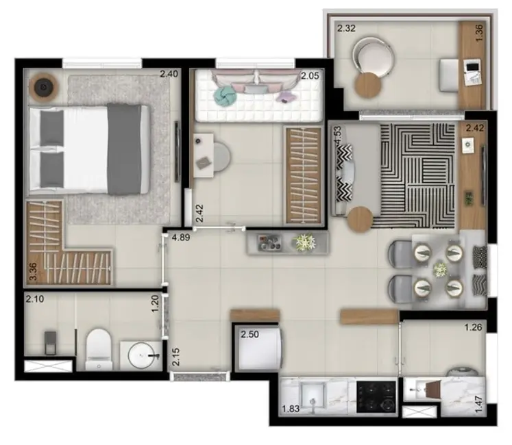 Apartamento com 1 quarto à venda, 27m2 em Perdizes, São Paulo - SP - imagem 4 Foto 4 de Apartamento com 1 quarto à venda, 27m2 em Perdizes, São Paulo - SP