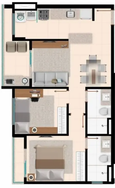 Apartamento com 2 quartos à venda, 68m2 em Parque Amazônia, Goiania - GO - imagem 8 Foto 8 de Apartamento com 2 quartos à venda, 68m2 em Parque Amazônia, Goiania - GO