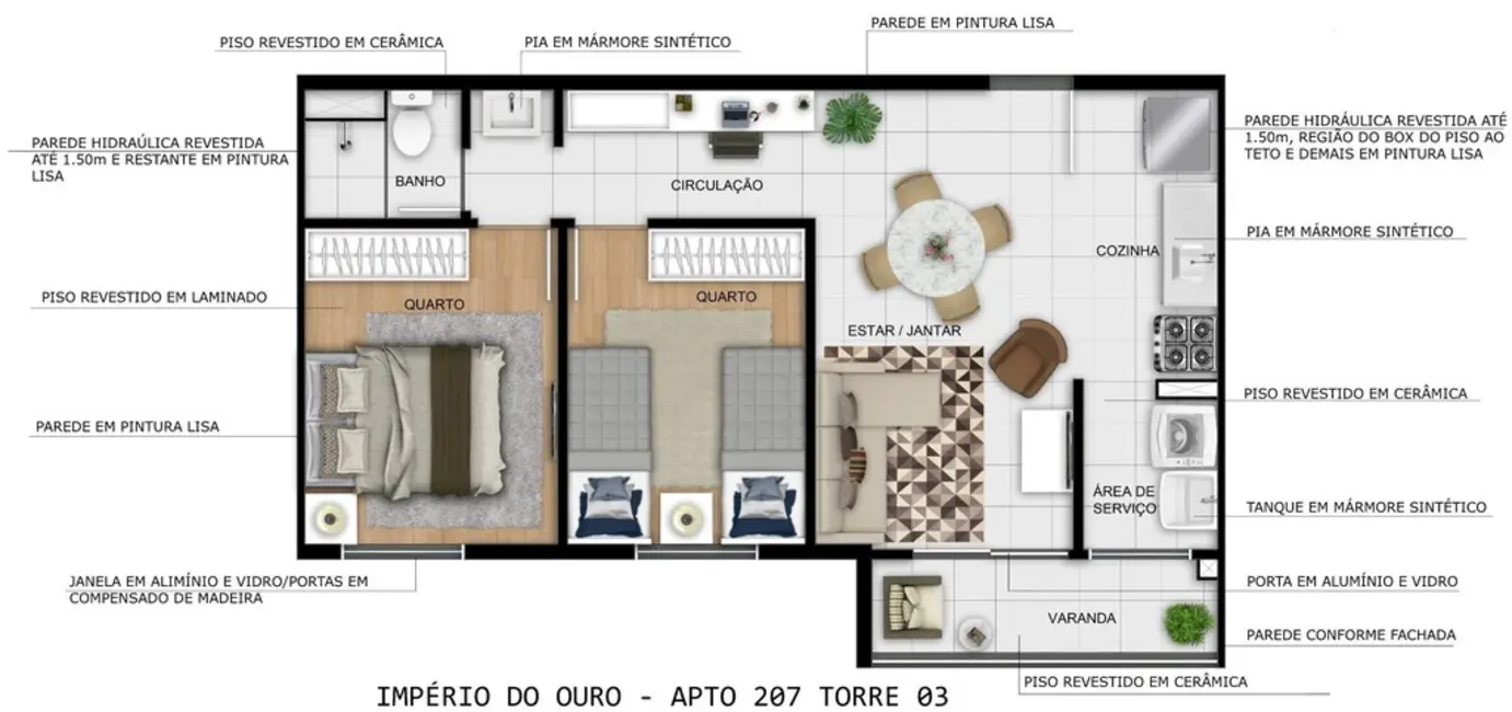 Foto 3 de Apartamento com 2 quartos à venda, 47m2 em Centro, Sao Goncalo - RJ