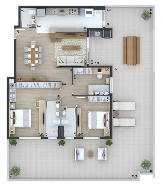 Foto 9 de Apartamento com 2 quartos à venda, 116m2 em Ahú, Curitiba - PR