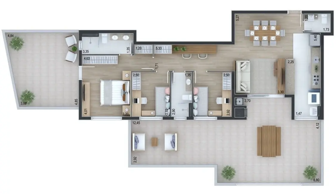 Foto 8 de Apartamento com 3 quartos à venda, 204m2 em Ahú, Curitiba - PR