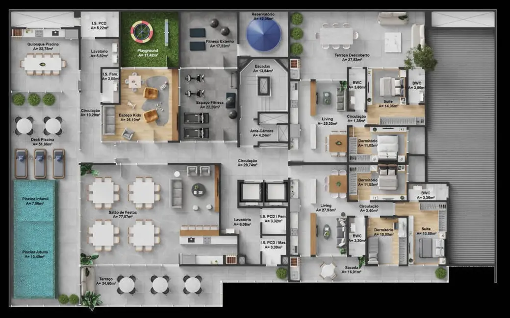 Apartamento com 3 quartos à venda, 103m2 em Fazenda, Itajai - SC - imagem 8 Foto 8 de Apartamento com 3 quartos à venda, 103m2 em Fazenda, Itajai - SC