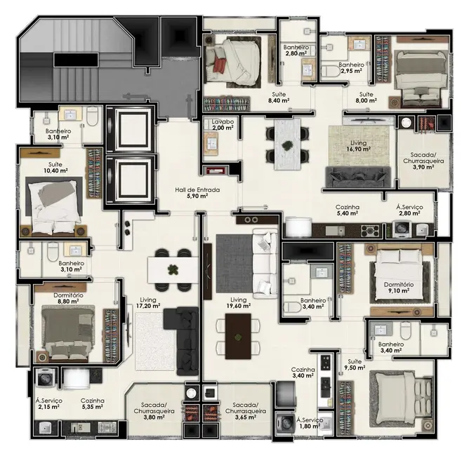 Foto 7 de Apartamento com 2 quartos à venda, 63m2 em Meia Praia, Itapema - SC